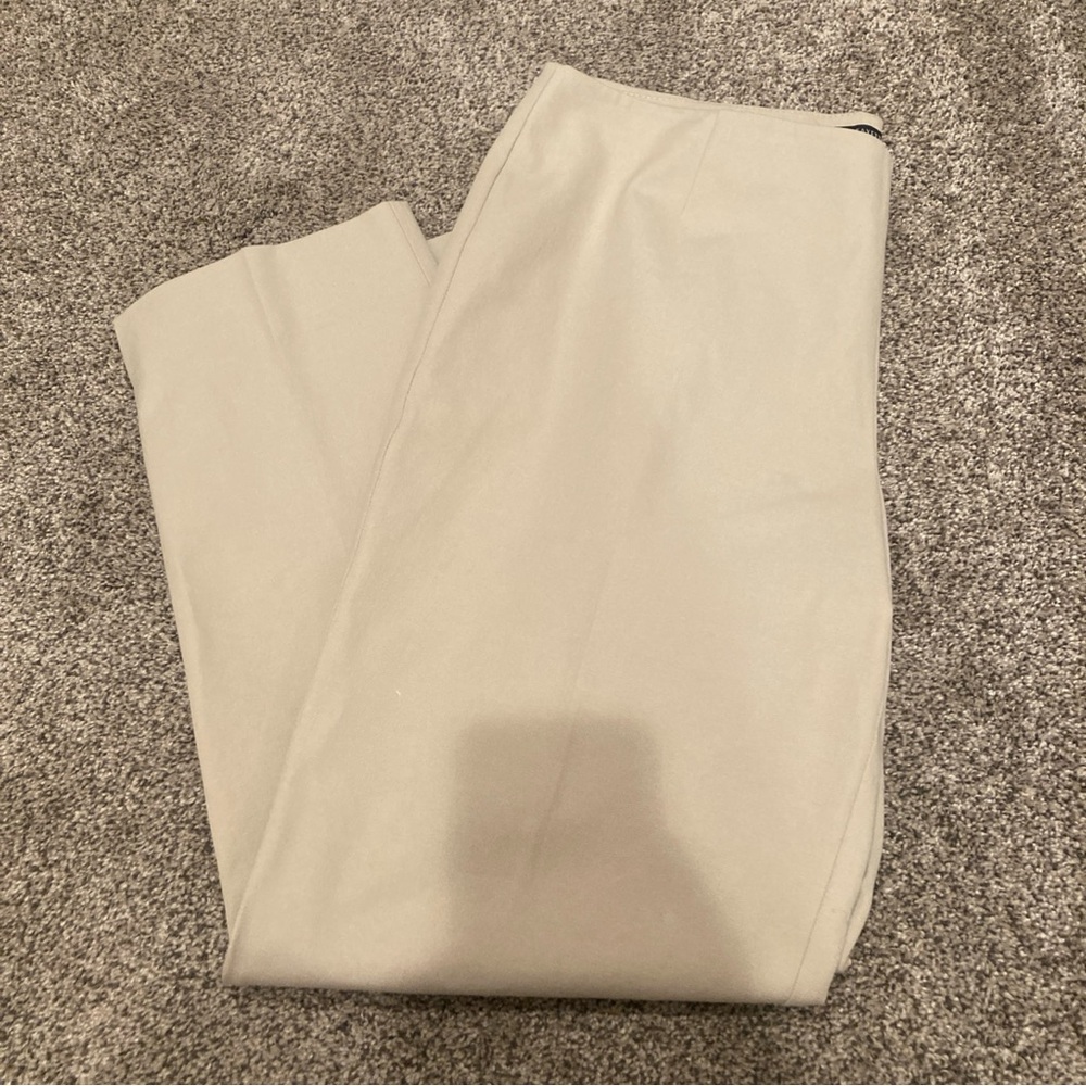 Lafayette 148 New York Womens Trouser Ankle Pants  Cotton Blend Beige Tan Sz 10